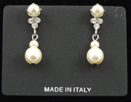 Pierce Silver Pearl Earrings