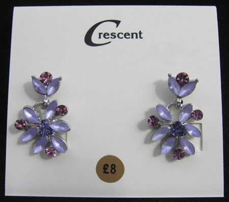 Flower design diamante in two tone lilac