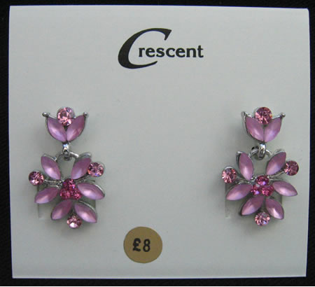 Flower design diamante in two tone pink