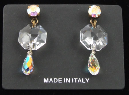 Swarovski Crystal faceted Drop Pierce Earring