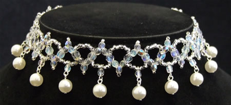 White Pearl Choker and Earring Set