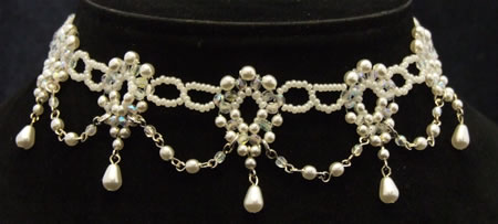 White Pearl Bead Set on Silver