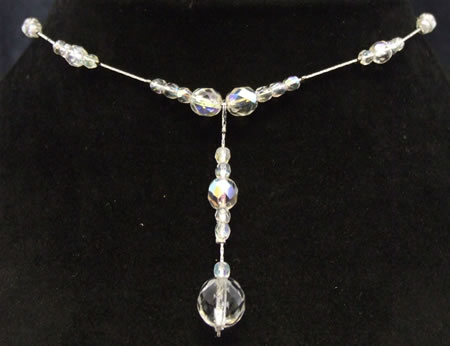 Fine silver chain with mixed ab crystals