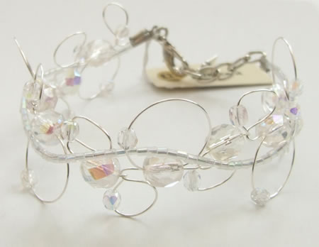 AB Crystals Bracelet on Silver wire