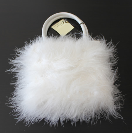 Fluffy White Bag (Shop Soiled Inside Hence Price)