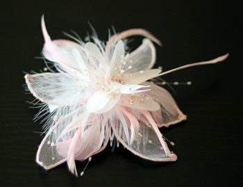 Pink Flower and Petal Fascinator