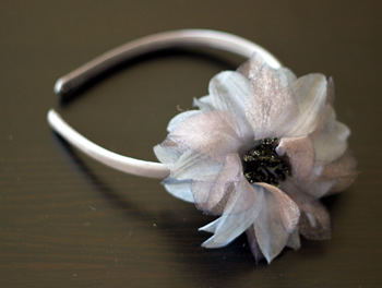 Grey Blue Flower Alice Band Fascinator