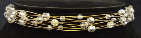 AB Crystal Choker on Eight Gold Wires