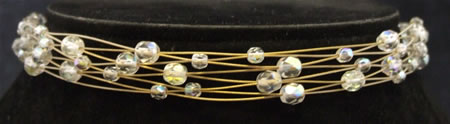 AB Crystal Choker on Eight Gold Wires