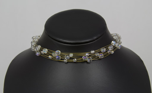 Image of AB Crystal Choker on Eight Gold Wires