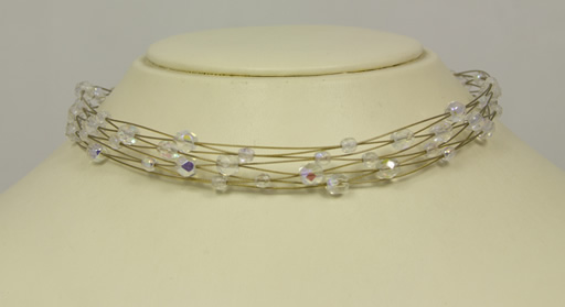 Image of AB Crystal Choker on Eight Gold Wires