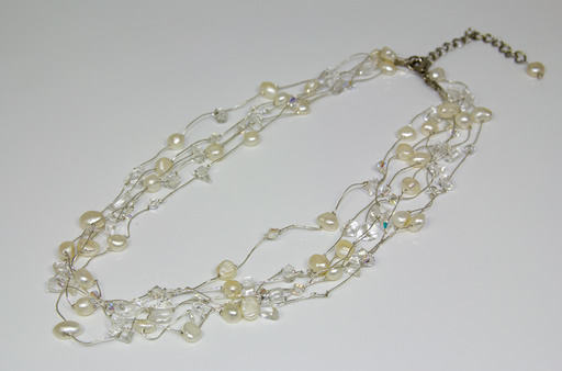 Image of Freshwater Pearl and Crystal Random Necklace