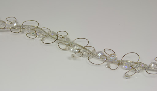 Image of AB Crystal choker on looped silver wire
