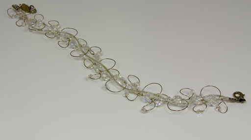 Image of AB Crystal choker on looped silver wire